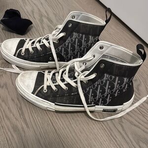 Dior Black and White Sneakers with Modern High-Top Design